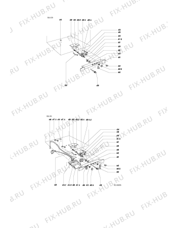 Взрыв-схема холодильника Electrolux RA420 - Схема узла Armature/fitting